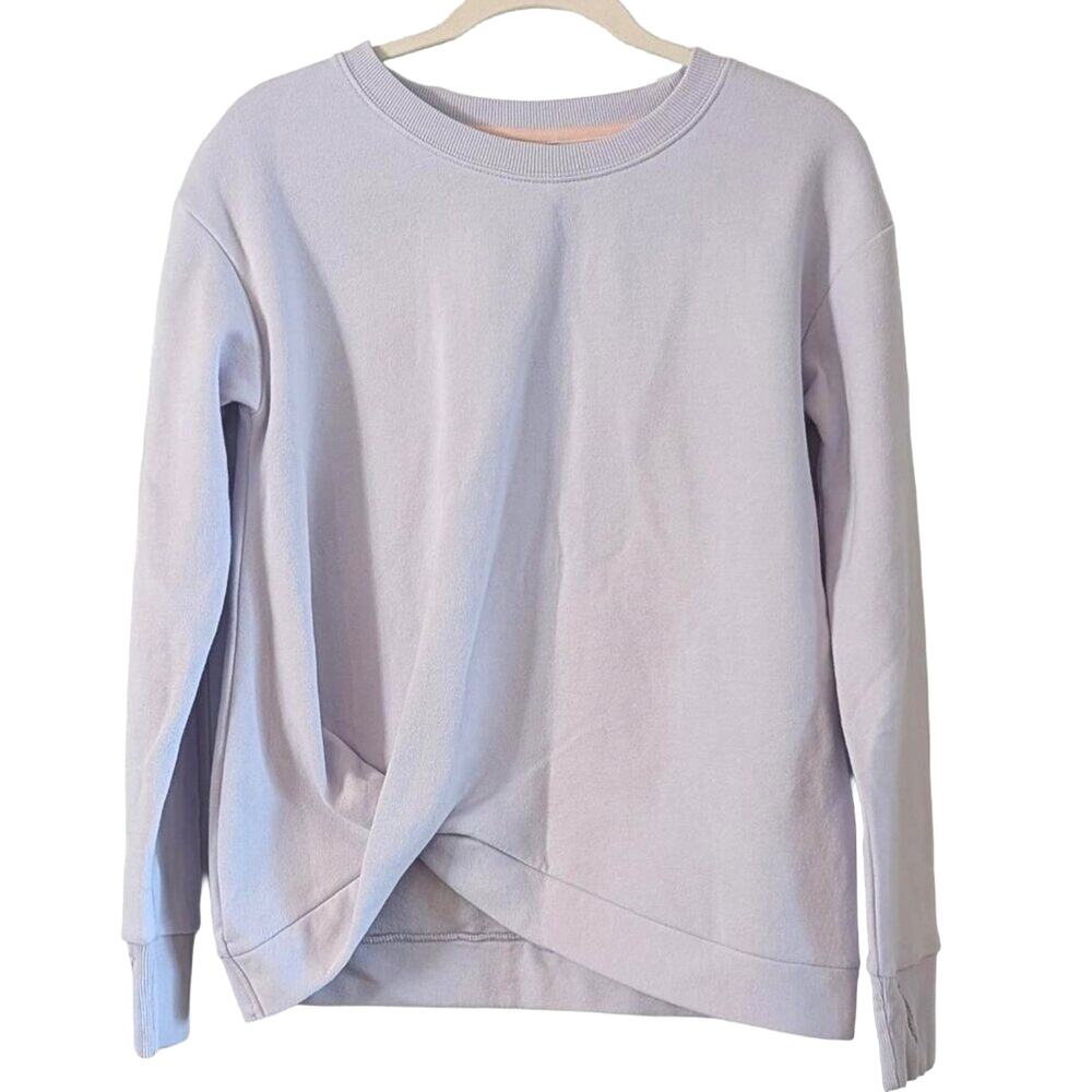 Girls All In Motion Lavender Twist Front Fleece Sweatshirt XL 14/16 Cozy